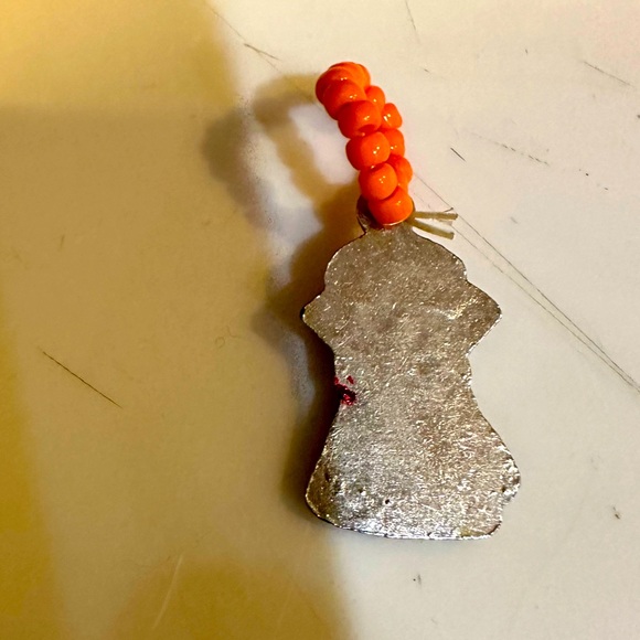 VTG VAMPIRE DRACULA BEADED RING CHARM HALLOWEEN JEWELRY HANG ON NECKLACE CORD .5 - Picture 6 of 7